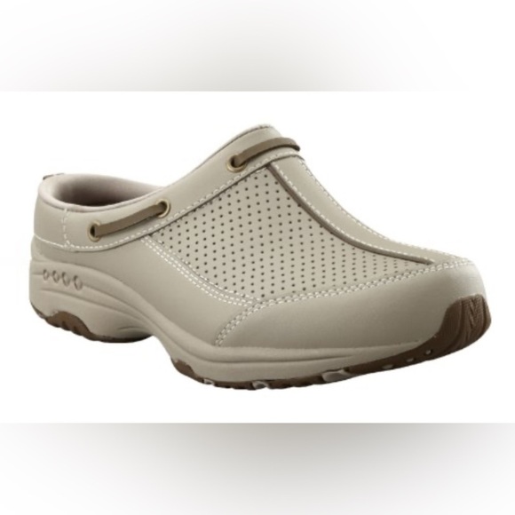 Easy Spirit Women's Triproute Clogs Size 8.5 WW Beige/Tan Leather Slip On Mule - Picture 1 of 13